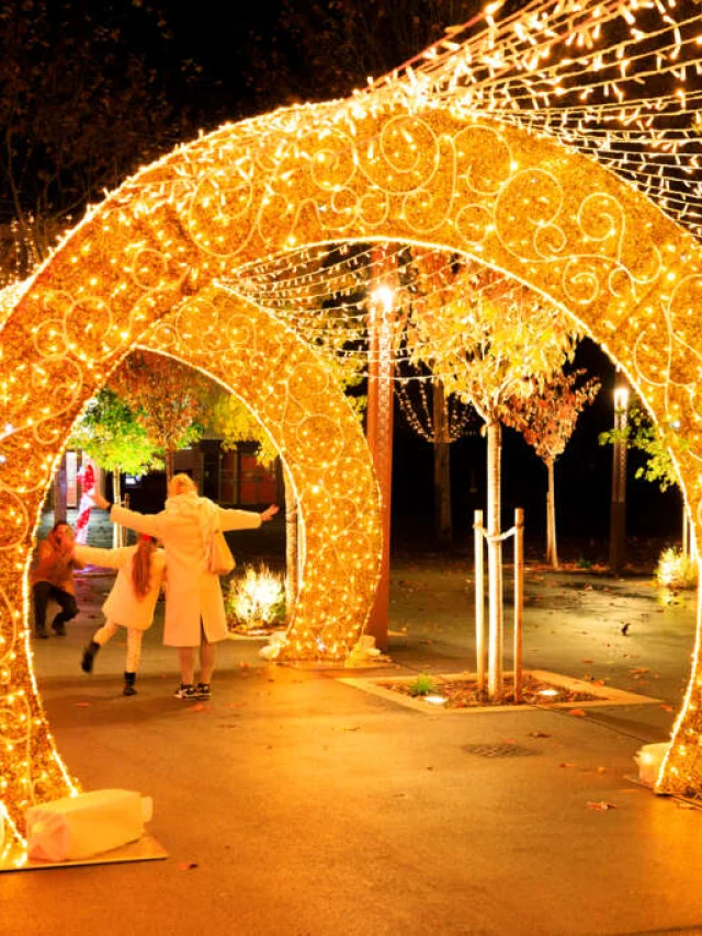 France, Alpes Maritimes (06), Mandelieu la Napoule, place de France, décoration de Noël par Blachère Illumination